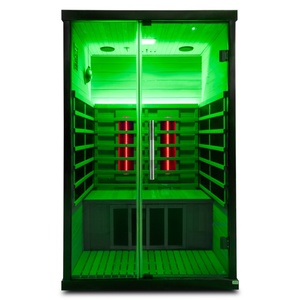 Cao cấp 2 người hồng ngoại trong nhà tắm hơi Canadian hemlock đen tắm hơi với 7 màu ánh sáng - Product Image 1