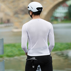 WOSAWEメンズ長袖サイクリングベースレイヤーサイクリングジャージースウェットウィッキングメッシュアウトドアスポーツランニングアンダーシャツ - Product Image 4