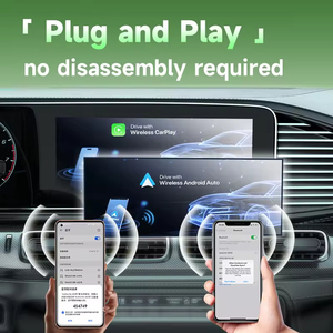 2 trong 1 hộp có dây để không dây Carplay & <span class=keywords><strong>Android</strong></span> Auto 5GHz Wifi <span class=keywords><strong>Bluetooth</strong></span> 5.0 Cắm và chơi với 99% của xe ô tô kết nối tự động - Product Image 4