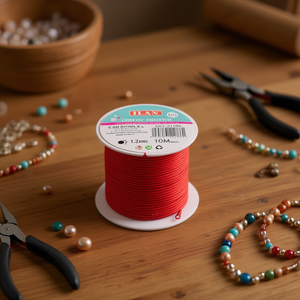 Fil élastique ILAN 1,2 mm 10 m Rouge Fournitures pour la fabrication de bijoux - Product Image 3