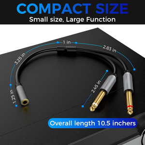 3.5mm nữ để tăng gấp đôi 6.5mm TRS cáp AUX Adapter Cáp âm thanh 6.5 jack để stereo 3.5 jack cho Mixer khuếch đại Loa - Product Image 5