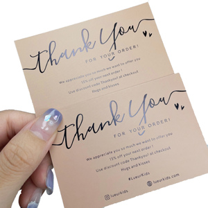 Wholesale Custom Colorful Printed Thank You <b>Gift</b> <b>Cards</b> Custom Logo Thank You Insert <b>Card</b> For Online Store Packaging - Product Image 3