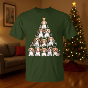 Camiseta navideña para amantes de los perros Beagle Christmas Tree - Product Image 3