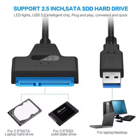 Câble adaptateur USB 3.0 vers SATA pour disque dur HDD SSD 2,5 pouces, sans pilote, plug and play, haute vitesse 6 Gbps, compatible UASP