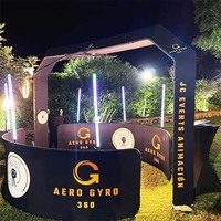 Cabine Photo 360 à LED à Changement de Couleur Alimentée par Batterie, avec Plateforme Tournante Supérieure et Caméra Vidéo 360, Expédition depuis l'Entrepôt des États-Unis
