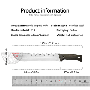 มีดพับทรงตรงแบบยุทธวิธี DIY OEM คุณภาพสูง สแตนเลส ด้ามจับ G10 ปลอกพลาสติก สำหรับเอาตัวรอดกลางแจ้ง LS089 รับประกัน 1 ปี - Product Image 2