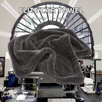 Serviette de voiture en microfibre tissée de haute qualité 1200GSM 1400GSM 30*40cm Séchage rapide Sans bordure Boucle torsadée Détaillage Séchage Nettoyage de voiture