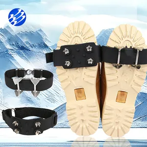 조정 가능한 미끄럼 방지 신발 커버 실리콘 호랑이 치아형 얼음 발톱 야외 눈 및 얼음 견인 클리트