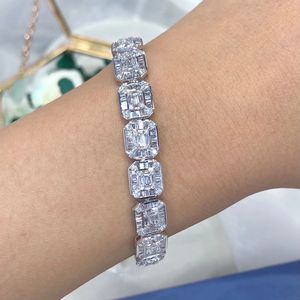 Pulsera de tenis Xinfly Hip Hop de oro puro de 18k con diamantes naturales de 5.08CT y 17cm, estilo Sugar Ice Out - Product Image 2