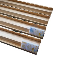 MALADA Support de Mahjong en Bois Fait Main, 4 Pièces/Ensemble, pour Plateau de Mahjong Américain, Support de Table pour Divertissement, Modèle Scallop
