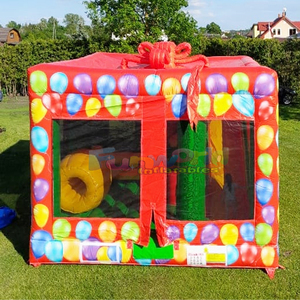 Castillo inflable con forma de caja de regalo, casa de brinco inflable comercial, castillo hinchable para fiestas de cumpleaños al aire libre. - Product Image 3
