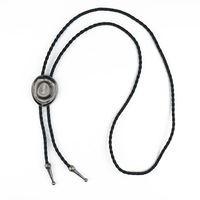Cravate Bolo en Alliage de Cuivre et Cuir pour Homme, Accessoire de Cowboy Style Western Vintage avec Logo Personnalisé