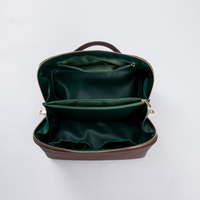 Sac cosmétique personnalisé en cuir PU imperméable, ouverture plate, sac de toilette portable pour les pinceaux de soin de la peau et les essentiels de voyage