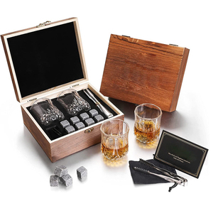 Boîte-cadeau en bois avec logo personnalisé pour whisky verres à vin ensemble avec tartare de glace meilleurs cadeaux pour hommes papa mari fête d'anniversaire - Product Image 6