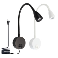 Sunssy moderne prise directe lampe de lecture applique murale à bascule interrupteur marche/arrêt Flexible lampe de chevet AC100-240V LED salon