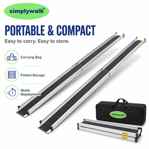 Simplywalk - Rampa Telescópica Profesional <span class=keywords><strong>de</strong></span> Doble Vía, Rampa <span class=keywords><strong>de</strong></span> Acceso Portátil <span class=keywords><strong>de</strong></span> Aluminio <span class=keywords><strong>de</strong></span> 300 kg <span class=keywords><strong>para</strong></span> Distribuidores <span class=keywords><strong>de</strong></span> Movilidad, 3 pies - Product Image 1