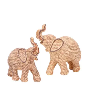 Redeco mới đến Retro chiến tranh voi nghệ thuật thủ công bức tượng của voi nhựa voi trang trí cho quà tặng trang trí nội thất
