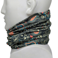 Cache-cou double couche imprimé floral personnalisé, extensible, chaud, thermique, pour le sport, protection visage et oreilles, cache-cou tactique long et épais avec bandes réfléchissantes