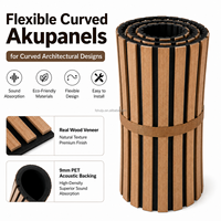 Panneaux acoustiques muraux en bois courbés flexibles Akupanels, panneaux absorbants le son en PET pour hôtel, bureau, cinéma maison, mur courbé