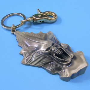 Porte-clés en métal en forme de crâne, pendentif créatif stéréoscopique 3D moulé sous pression pour accessoires de clés de voiture - Product Image 1