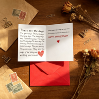 Cartes de vœux pour anniversaire de mariage, 7x4 pouces avec enveloppe, vente en gros d'usine, acceptation de la conception personnalisée