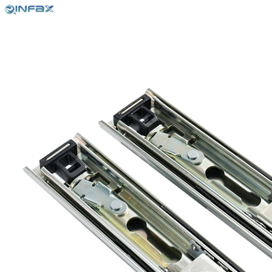 Diapositivas de cajón de rodamiento de bolas de 53mm de alta resistencia 3-Sección-100% Diapositivas de acero laminado en frío de extensión completa para cofres de herramientas - Product Image 6