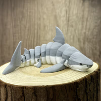 Figura de simulación de Tiburón Blanco Articulado Gris-Blanco, Impresa en 3D, de Cristal, Popular, Transfronteriza, Creativa, Moderna y de Tendencia