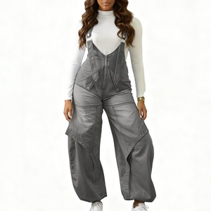 จั๊มสูทขากว้างมีซิปลำลองแนวสตรีทแฟชั่นสำหรับฤดูหนาว/ฤดูใบไม้ร่วง - Product Image 1