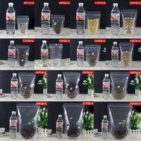 Sacs d'emballage alimentaire en plastique transparent avec fermeture éclair, Doypack à fond plat, plusieurs tailles