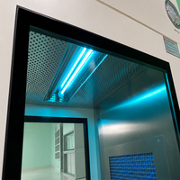 Boîtier de transfert électronique dynamique à double fenêtre pour salle blanche à flux laminaire, idéal pour hôpitaux et laboratoires