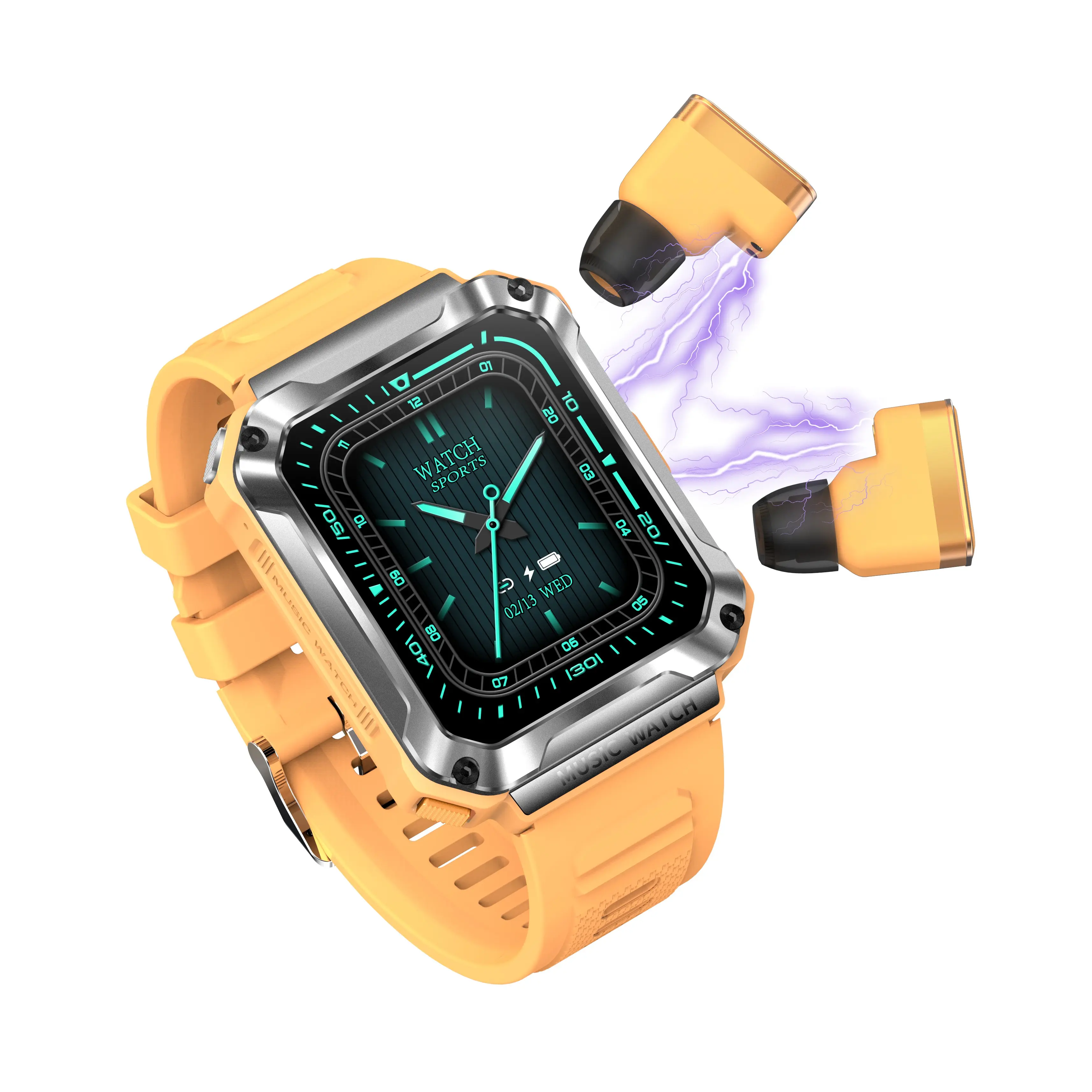 T93 Handsfree Earphone Box Digital Smart Watch Buds No1 Dual Bluetooth Watch Headset 2 In 1 Smart Watch And Bluetooth