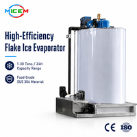 Évaporateurs industriels à glace en paillettes, compresseurs haute efficacité, type eau de mer, capacité 1-30 tonnes pour la distribution de produits de la mer en chaîne du froid