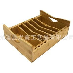 Bamboo <b>storage</b> <b>box</b> with pull-out <b>drawer</b> for kitchenware, sundries, and hardware tools - a convenient <b>storage</b> and organization - Product Image 2