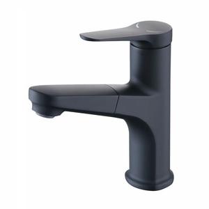 Robinet de lavabo monocommande avec douchette extractible, à poser sur le comptoir, avec cartouche céramique, monotrou, gris anthracite - Product Image 5