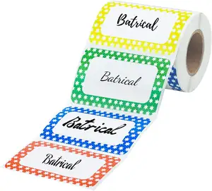 학교 작업 파티 이름 태그 라벨에 대한 사용자 정의 인쇄 자체 접착 다채로운 이름표 스티커