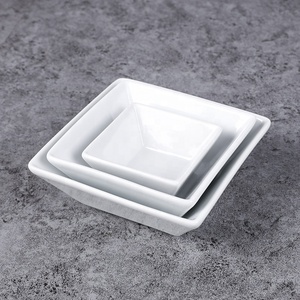 Juegos de cuencos para sopa <span class=keywords><strong>y</strong></span> arroz de cerámica cuadrada blanca para uso en <span class=keywords><strong>restaurante</strong></span> - Product Image 4