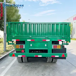 China Factory 3 Axles Dropside Side Wall Bulk Cargo Semi Trailer