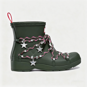 New <strong>Women</strong> <strong>Ankle</strong> Rain <strong>Boots</strong> with DIY Decorative Laces Waterproof Outdoor Shoes Factory Customizable Sample Service Gumboot - Product Image 2