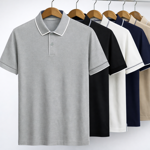 Chemises polo décontractées pour hommes à manches courtes, respirantes, douces au toucher, coutures durables, avec logo brodé - Product Image 2