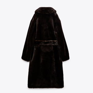 All'ingrosso giacca di alta qualità invernale calda di lusso con colletto bavero Button-Up lunga in pelliccia sintetica per le donne - Product Image 4
