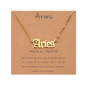 Collar de Constelación con 12 Signos del Zodiaco, Chapado en Oro de 18k, Cadena de Acero Inoxidable, Colgante con Letra, Joyería de Moda para Mujer, Regalo - Product Image 3