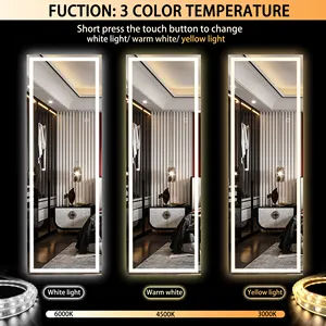 KOSMO High Quality Bathroom Mirrors Dressing Floor Standing Mirror Full Length Mirror With LED Light Back-lit