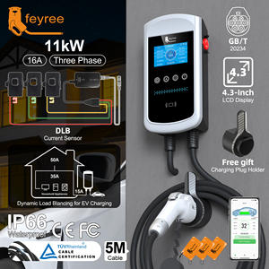 Chargeur EV AC 11 kW Feyree GBT avec carte RFID, contrôle à distance par application, triphasé niveau 2 avec fonction DLB, station de charge murale pour véhicules électriques - Product Image 1