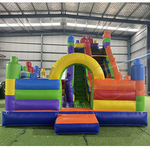 Precio al por Mayor de <span class=keywords><strong>Castillo</strong></span> Inflable Combinado con Bloques de Construcción, <span class=keywords><strong>Castillo</strong></span> Inflable Comercial con Tobogán y Brincolines - Product Image 2