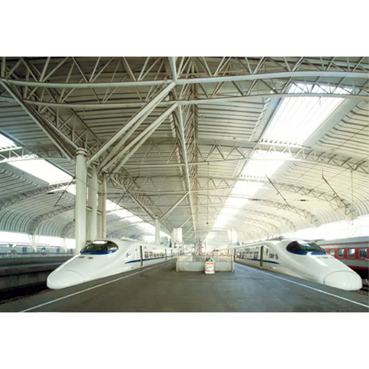 LF Security Train Station Roof Prefab Design Engineering For Steel Space Structure Train Station