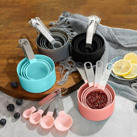 XLT 8pcs Tasses à mesurer et cuillères à mesurer Set Outils et balances Manche en acier inoxydable pour la pâte à pain Gâteau Cuisson