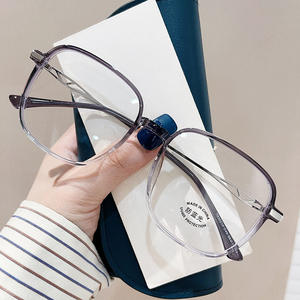 Montures de lunettes rectangulaires de style coréen pour femmes, monture large, protection anti-lumière bleue, verres AC, pont nasal moyen - Product Image 4