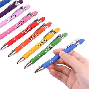 Stylo bille métallique OEM avec lumière LED pour impression UV, corps en forme de plume, pour cadeaux promotionnels - Product Image 2