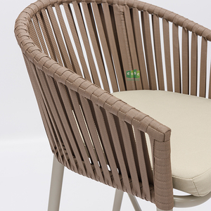 Tabouret <span class=keywords><strong>de</strong></span> <span class=keywords><strong>bar</strong></span> haut d'extérieur en corde tressée avec <span class=keywords><strong>coussin</strong></span> (E7083RB) - Product Image 5