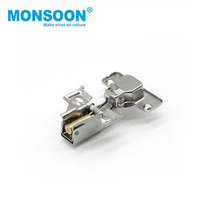 Charnière courte pour meuble, style américain, en fer et acier, à fermeture amortie hydraulique, pour cadre invisible, finition nickel - Product Image 5